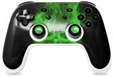 Skin Decal Wrap works with Original Google Stadia Controller Flaming Fire Skull Green Skin Only CONTROLLER NOT INCLUDED