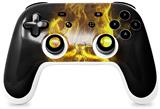 Skin Decal Wrap works with Original Google Stadia Controller Flaming Fire Skull Yellow Skin Only CONTROLLER NOT INCLUDED