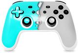 Skin Decal Wrap works with Original Google Stadia Controller Ripped Colors Neon Teal Gray Skin Only CONTROLLER NOT INCLUDED