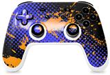 Skin Decal Wrap works with Original Google Stadia Controller Halftone Splatter Orange Blue Skin Only CONTROLLER NOT INCLUDED