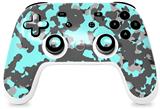 Skin Decal Wrap works with Original Google Stadia Controller WraptorCamo Old School Camouflage Camo Neon Teal Skin Only CONTROLLER NOT INCLUDED