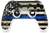 Skin Decal Wrap works with Original Google Stadia Controller Painted Faded Cracked Blue Line Stripe USA American Flag Skin Only CONTROLLER NOT INCLUDED