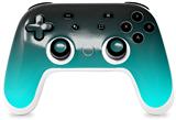Skin Decal Wrap works with Original Google Stadia Controller Smooth Fades Neon Teal Black Skin Only CONTROLLER NOT INCLUDED