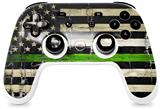 Skin Decal Wrap works with Original Google Stadia Controller Painted Faded and Cracked Green Line USA American Flag Skin Only CONTROLLER NOT INCLUDED