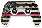 Skin Decal Wrap works with Original Google Stadia Controller Painted Faded and Cracked Pink Line USA American Flag Skin Only CONTROLLER NOT INCLUDED