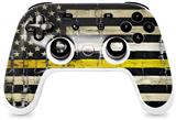 Skin Decal Wrap works with Original Google Stadia Controller Painted Faded and Cracked Yellow Line USA American Flag Skin Only CONTROLLER NOT INCLUDED