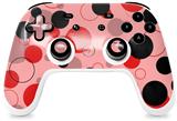 Skin Decal Wrap works with Original Google Stadia Controller Lots of Dots Red on Pink Skin Only CONTROLLER NOT INCLUDED
