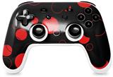 Skin Decal Wrap works with Original Google Stadia Controller Lots of Dots Red on Black Skin Only CONTROLLER NOT INCLUDED