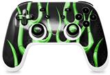 Skin Decal Wrap works with Original Google Stadia Controller Metal Flames Green Skin Only CONTROLLER NOT INCLUDED