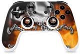 Skin Decal Wrap works with Original Google Stadia Controller Chrome Skull on Fire Skin Only CONTROLLER NOT INCLUDED
