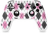 Skin Decal Wrap works with Original Google Stadia Controller Argyle Pink and Gray Skin Only CONTROLLER NOT INCLUDED
