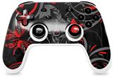 Skin Decal Wrap works with Original Google Stadia Controller Twisted Garden Gray and Red Skin Only CONTROLLER NOT INCLUDED