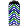 WraptorSkinz Skin Decal Wrap compatible with Yeti 16oz Tal Colster Can Cooler Insulator Zig Zag Blue Green (COOLER NOT INCLUDED)