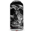 WraptorSkinz Skin Decal Wrap compatible with Yeti 16oz Tal Colster Can Cooler Insulator Chrome Skull on Black (COOLER NOT INCLUDED)