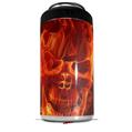 WraptorSkinz Skin Decal Wrap compatible with Yeti 16oz Tal Colster Can Cooler Insulator Flaming Fire Skull Orange (COOLER NOT INCLUDED)