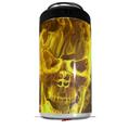 WraptorSkinz Skin Decal Wrap compatible with Yeti 16oz Tal Colster Can Cooler Insulator Flaming Fire Skull Yellow (COOLER NOT INCLUDED)