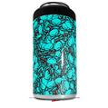 WraptorSkinz Skin Decal Wrap compatible with Yeti 16oz Tal Colster Can Cooler Insulator Scattered Skulls Neon Teal (COOLER NOT INCLUDED)