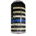 WraptorSkinz Skin Decal Wrap compatible with Yeti 16oz Tal Colster Can Cooler Insulator Painted Faded Cracked Blue Line Stripe USA American Flag (COOLER NOT INCLUDED)
