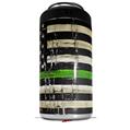 WraptorSkinz Skin Decal Wrap compatible with Yeti 16oz Tal Colster Can Cooler Insulator Painted Faded and Cracked Green Line USA American Flag (COOLER NOT INCLUDED)