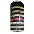 WraptorSkinz Skin Decal Wrap compatible with Yeti 16oz Tal Colster Can Cooler Insulator Painted Faded and Cracked Pink Line USA American Flag (COOLER NOT INCLUDED)