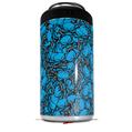 WraptorSkinz Skin Decal Wrap compatible with Yeti 16oz Tal Colster Can Cooler Insulator Scattered Skulls Neon Blue (COOLER NOT INCLUDED)