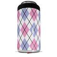 WraptorSkinz Skin Decal Wrap compatible with Yeti 16oz Tal Colster Can Cooler Insulator Argyle Pink and Blue (COOLER NOT INCLUDED)