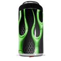 WraptorSkinz Skin Decal Wrap compatible with Yeti 16oz Tal Colster Can Cooler Insulator Metal Flames Green (COOLER NOT INCLUDED)