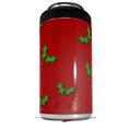 WraptorSkinz Skin Decal Wrap compatible with Yeti 16oz Tal Colster Can Cooler Insulator Christmas Holly Leaves on Red (COOLER NOT INCLUDED)