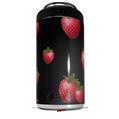 WraptorSkinz Skin Decal Wrap compatible with Yeti 16oz Tal Colster Can Cooler Insulator Strawberries on Black (COOLER NOT INCLUDED)