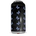 WraptorSkinz Skin Decal Wrap compatible with Yeti 16oz Tal Colster Can Cooler Insulator Pastel Butterflies Blue on Black (COOLER NOT INCLUDED)