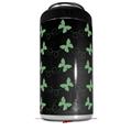 WraptorSkinz Skin Decal Wrap compatible with Yeti 16oz Tal Colster Can Cooler Insulator Pastel Butterflies Green on Black (COOLER NOT INCLUDED)