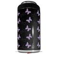WraptorSkinz Skin Decal Wrap compatible with Yeti 16oz Tal Colster Can Cooler Insulator Pastel Butterflies Purple on Black (COOLER NOT INCLUDED)