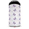 WraptorSkinz Skin Decal Wrap compatible with Yeti 16oz Tal Colster Can Cooler Insulator Pastel Butterflies Purple on White (COOLER NOT INCLUDED)