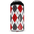 WraptorSkinz Skin Decal Wrap compatible with Yeti 16oz Tal Colster Can Cooler Insulator Argyle Red and Gray (COOLER NOT INCLUDED)