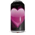 WraptorSkinz Skin Decal Wrap compatible with Yeti 16oz Tal Colster Can Cooler Insulator Glass Heart Grunge Hot Pink (COOLER NOT INCLUDED)