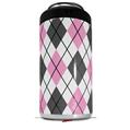 WraptorSkinz Skin Decal Wrap compatible with Yeti 16oz Tal Colster Can Cooler Insulator Argyle Pink and Gray (COOLER NOT INCLUDED)
