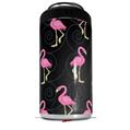 WraptorSkinz Skin Decal Wrap compatible with Yeti 16oz Tal Colster Can Cooler Insulator Flamingos on Black (COOLER NOT INCLUDED)