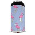 WraptorSkinz Skin Decal Wrap compatible with Yeti 16oz Tal Colster Can Cooler Insulator Flamingos on Blue (COOLER NOT INCLUDED)