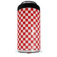WraptorSkinz Skin Decal Wrap compatible with Yeti 16oz Tal Colster Can Cooler Insulator Checkered Canvas Red and White (COOLER NOT INCLUDED)