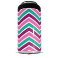 WraptorSkinz Skin Decal Wrap compatible with Yeti 16oz Tal Colster Can Cooler Insulator Zig Zag Teal Pink Purple (COOLER NOT INCLUDED)