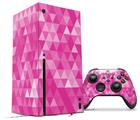 WraptorSkinz Skin Wrap compatible with the 2020 XBOX Series X Console and Controller Triangle Mosaic Fuchsia (XBOX NOT INCLUDED)