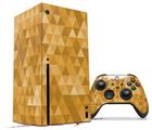 WraptorSkinz Skin Wrap compatible with the 2020 XBOX Series X Console and Controller Triangle Mosaic Orange (XBOX NOT INCLUDED)