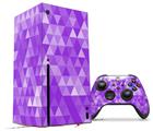 WraptorSkinz Skin Wrap compatible with the 2020 XBOX Series X Console and Controller Triangle Mosaic Purple (XBOX NOT INCLUDED)