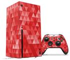 WraptorSkinz Skin Wrap compatible with the 2020 XBOX Series X Console and Controller Triangle Mosaic Red (XBOX NOT INCLUDED)
