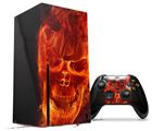 WraptorSkinz Skin Wrap compatible with the 2020 XBOX Series X Console and Controller Flaming Fire Skull Orange (XBOX NOT INCLUDED)