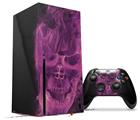 WraptorSkinz Skin Wrap compatible with the 2020 XBOX Series X Console and Controller Flaming Fire Skull Hot Pink Fuchsia (XBOX NOT INCLUDED)