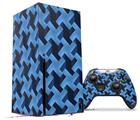 WraptorSkinz Skin Wrap compatible with the 2020 XBOX Series X Console and Controller Retro Houndstooth Blue (XBOX NOT INCLUDED)