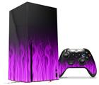 WraptorSkinz Skin Wrap compatible with the 2020 XBOX Series X Console and Controller Fire Purple (XBOX NOT INCLUDED)