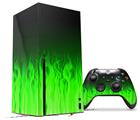 WraptorSkinz Skin Wrap compatible with the 2020 XBOX Series X Console and Controller Fire Green (XBOX NOT INCLUDED)