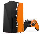 WraptorSkinz Skin Wrap compatible with the 2020 XBOX Series X Console and Controller Ripped Colors Black Orange (XBOX NOT INCLUDED)